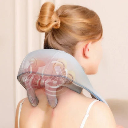 🔥MASAJEADOR CERVICAL Y HOMBROS CON TERAPIA DE CALOR INALAMBRICO🔥