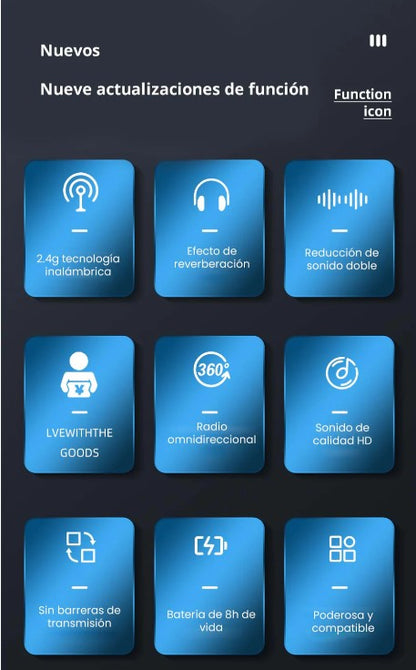 🎤 Micrófono Inalámbrico de Solapa SX9 – Doble Audio