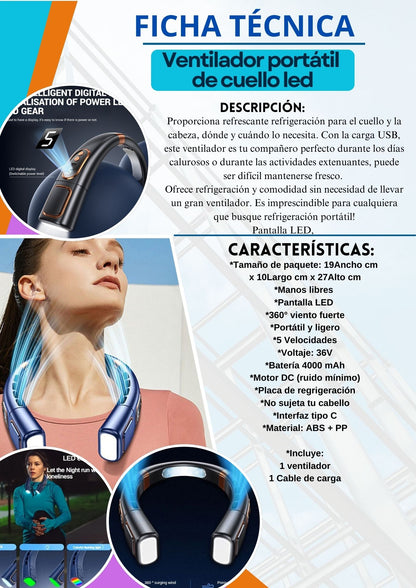 🌬️ Ventilador de Cuello Portátil – Frescor manos libres donde vayas