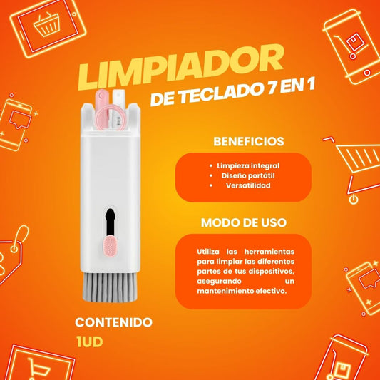 🧼 Herramienta 7 en 1 para Limpieza de Teclado, Pantalla y Audífonos