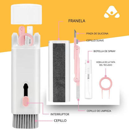 🧼 Herramienta 7 en 1 para Limpieza de Teclado, Pantalla y Audífonos