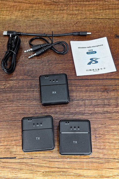🎤 Micrófono Inalámbrico de Solapa SX9 – Doble Audio